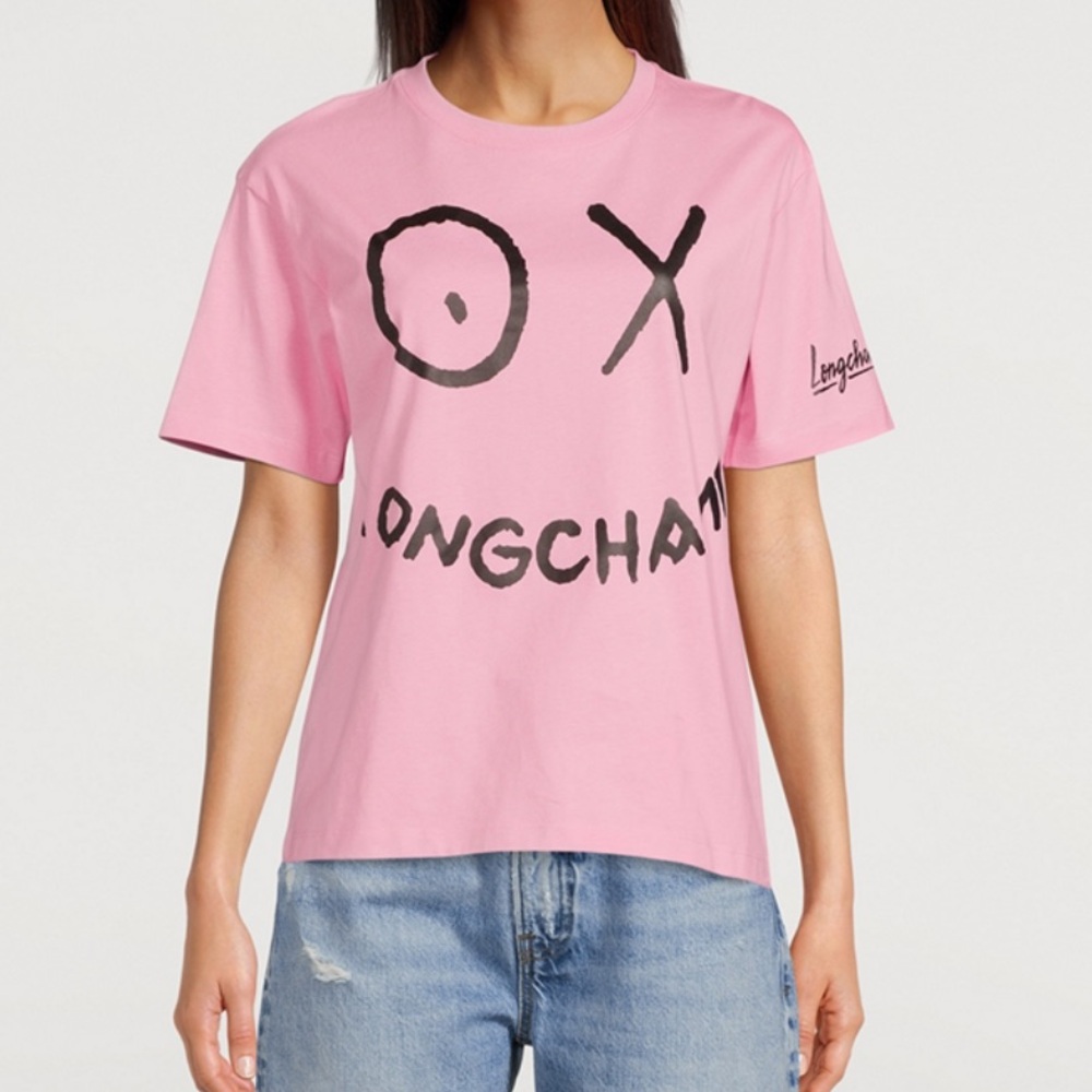 Longchamp x‎ André Cotton T-Shirt Pink